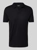 Strellson Poloshirt mit gerippten Abschlüssen Modell 'Clark' Black