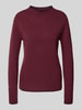 Christian Berg Woman Regular Fit Longsleeve aus reiner Wolle in Strick-Optik Bordeaux