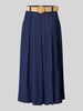 ZABAIONE Midirock mit gelegten Falten und Eingrifftaschen Marine