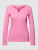 Tom Tailor Longsleeve mit Streifenmuster und kurzer Knopfleiste Pink