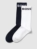 BOSS Socken mit Label-Print im 2er-Pack Dunkelblau