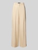 Weekend Max Mara Wide Leg Bundfaltenhose aus Viskose-Leinen-Mix Modell 'VELIERO' Offwhite
