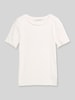 Tom Tailor Denim Slim Fit T-Shirt aus Baumwoll-Mix in Rippstrick Offwhite