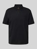 BOSS Orange Regular fit poloshirt met labelstitching, model 'Interlock' Zwart