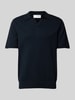 SELECTED HOMME Poloshirt mit V-Ausschnitt Modell 'TELLER' Marine