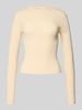 Pieces Slim Fit Strickpullover aus Viskose-Mix Modell 'MIRA' Sand
