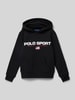 Polo Sport Hoodie met labelprint Zwart