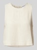 Jake*s Casual Korte blousetop met ronde hals Beige