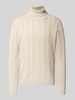 Jack & Jones Premium Gebreide pullover met kabelpatroon Offwhite gemêleerd