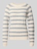 VERO MODA sweter w kroju regular fit z paskami model 'DOFFY' Piaskowy