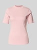 Christian Berg Woman T-Shirt mit geripptem Stehkragen Altrosa Melange