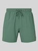 MCNEAL Relaxed Fit Badeshorts mit Strukturmuster Dunkelgruen