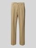 Casual Friday Regular Fit Bundfaltenhose mit elastischem Bund Modell 'PIERCE' Hellbraun