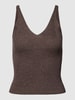 Only Stricktop in melierter Optik Modell 'LINA' Dunkelbraun meliert