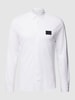 ARMANI EXCHANGE Regular Fit Freizeithemd mit Label-Patch Modell 'Pique' Weiss