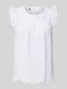 Pieces Loose Fit Blusentop aus reiner Baumwolle Modell 'VILDE' Weiss