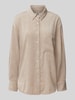 0039 Italy Lange blouse met platte kraag, model 'BETTY' Taupe