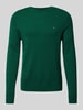 Tommy Hilfiger Wollen pullover met logostitching Flessengroen