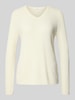 Christian Berg Woman Gebreide pullover met V-hals Offwhite