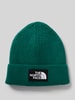 The North Face Beanie in gebreide look met logopatch, model 'Box' Donkergroen