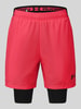Under Armour Relaxed Fit Sportshorts im Double-Layer-Look Rot