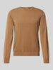 Lacoste Gebreide pullover met logopatch Beige