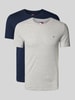 Tommy Jeans Slim Fit T-Shirt mit Logo-Badge im 2er-Pack Hellgrau Melange