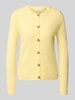 Christian Berg Woman Cardigan mit Rundhalsausschnitt und Knopfverschluss Hellgelb