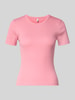 Only Slim fit T-shirt van katoenmix, model 'VAL LIFE' Rosé