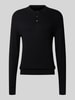 Jack & Jones Premium Gebreide pullover met kentkraag, model 'EDGAR' Zwart