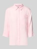 Brax Regular Fit Leinenbluse mit Brusttasche Modell 'Vickie' Rosa