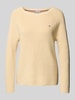 Tommy Hilfiger Regular fit gebreide pullover van zuiver katoen Zand