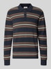 Lindbergh Relaxed Fit Poloshirt aus reiner Baumwolle mit Streifenmuster Marine
