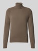 BOSS Strickpullover mit Rollkragen Modell 'ELOGICO' Taupe