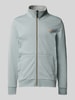 Tom Tailor Regular Fit Sweatjacke mit Stehkragen und gummiertem Logo-Print Mint