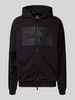 CARLO COLUCCI Sweatjacke mit Logo-Print und Zweiwege-Reißverschluss Black