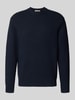 ONLY & SONS Relaxed Fit Pullover aus Baumwoll-Mix mit Woll-Anteil Modell 'JAMES' Marine