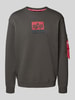 Alpha Industries Sweatshirt mit Reißverschlusstasche am Ärmel Anthrazit