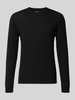 Matinique Strickpullover mit gerippten Abschlüssen Modell 'Margrate' Black