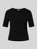 Marc Cain Gebreid shirt van viscosemix met ronde hals Zwart