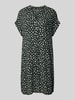 OPUS Knielanges Kleid mit Allover-Muster Modell 'Wularo dot' Petrol