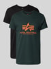 Alpha Industries T-shirt z nadrukiem z logo w zestawie 2 szt. Czarny