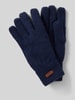 Barts Handschuhe aus Lammwolle mit Label-Detail Modell 'HAAKON' Marine