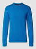 Christian Berg Men Gebreide pullover met ronde hals Aqua-blauw gemêleerd