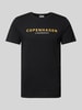 Lindbergh T-shirt met labelprint, model 'Copenhagen' Zwart