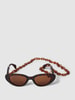 URBAN CLASSICS Sonnenbrille mit Animal-Print Modell 'Puerto Rico' Mittelbraun