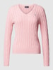 Polo Ralph Lauren Gebreide pullover met V-hals, model 'KIMBERLEY' Roze