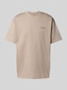 WOODBIRD T-Shirt mit Label-Stitching Modell 'Baine' Hellgrau