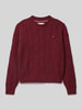 Tommy Hilfiger Teens Strickpullover mit Rundhalsausschnitt Modell 'CHENILLE' Bordeaux