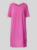 Milano Italy Knielanges T-Shirt-Kleid mit Rundhalsausschnitt Pink